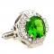 Green Crown Cut Crystal Cufflinks.JPG